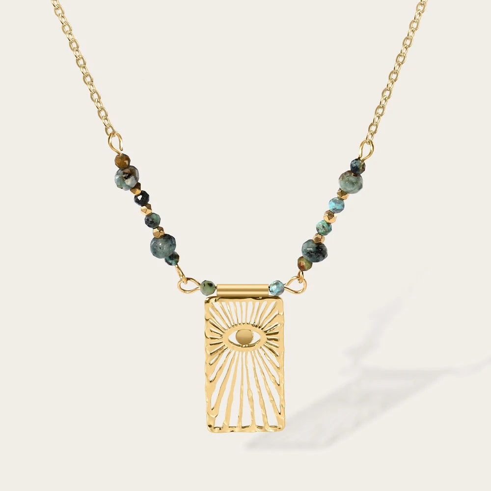 Ziora Turquoise Eye Beaded Necklace