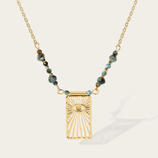 Ziora Turquoise Eye Beaded Necklace