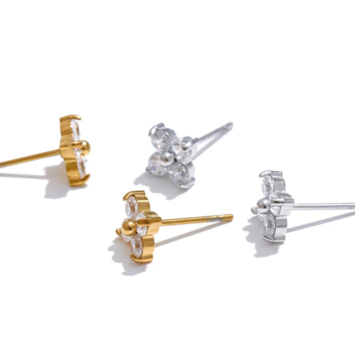 Ziora Cubic Zirconia Flower Stud Earrings