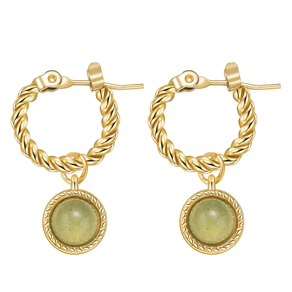 Ziora Natural Stone Drop Earrings