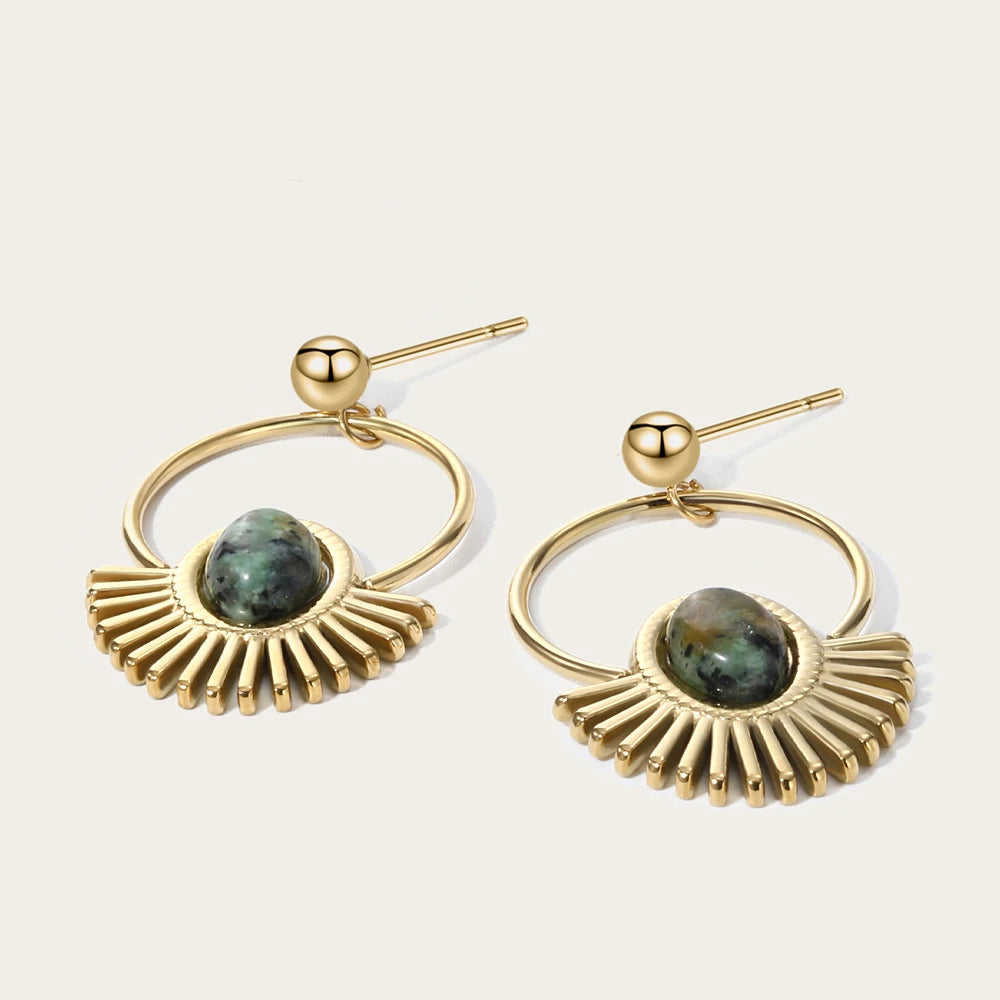 Ziora Natural Stone Drop Earrings