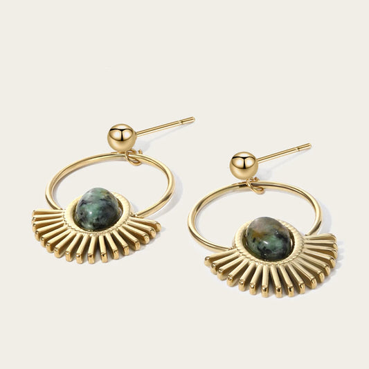 Ziora Natural Stone Drop Earrings