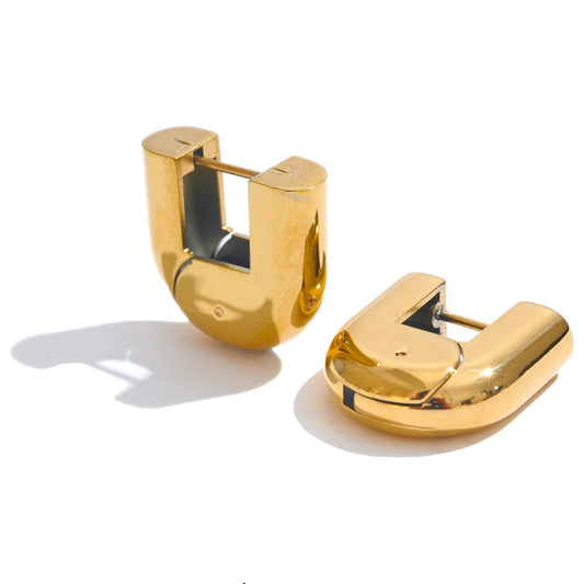 Ziora Geometric U-Shape Hoop Earrings