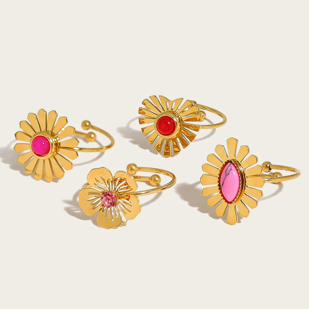 Ziora Pink Natural Stone Ring