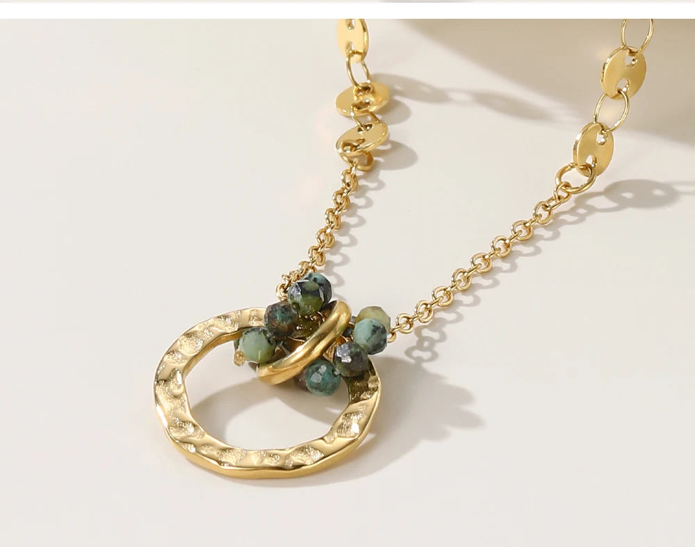 Ziora African Turquoise Pendant Necklace
