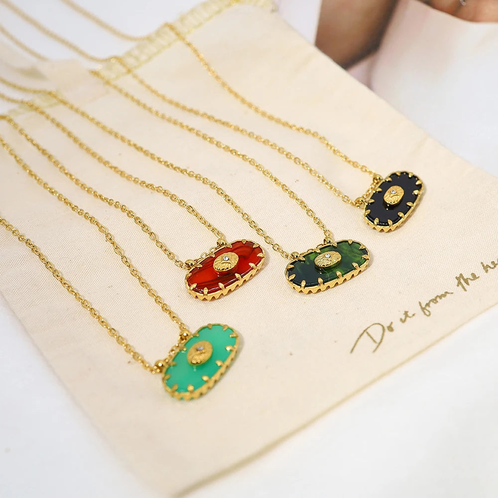 Ziora Colorful Acrylic Charm Necklace