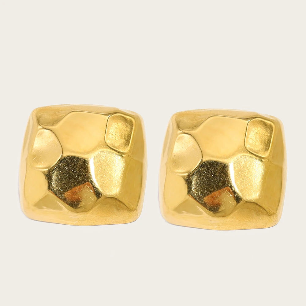 Ziora Irregular Hammered Metal Stud Earrings