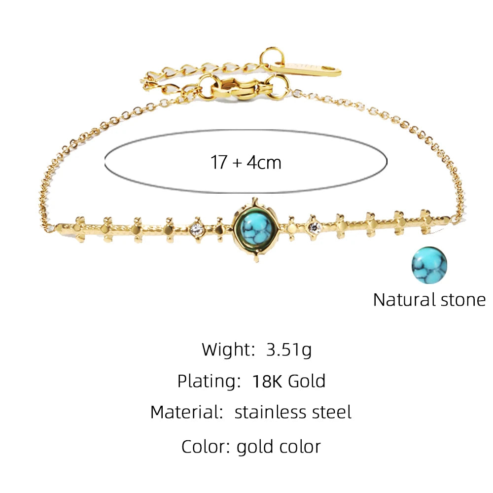 Ziora Turquoise Crystal Chain Bracelet