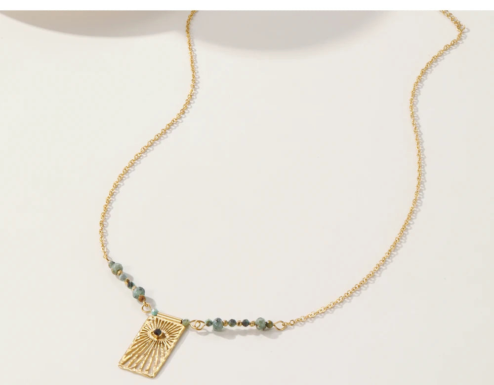 Ziora Turquoise Eye Beaded Necklace