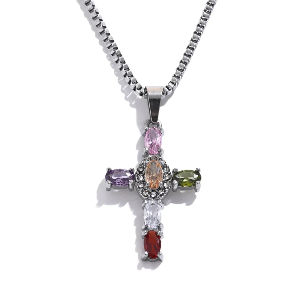 Ziora Colorful Cross Necklace
