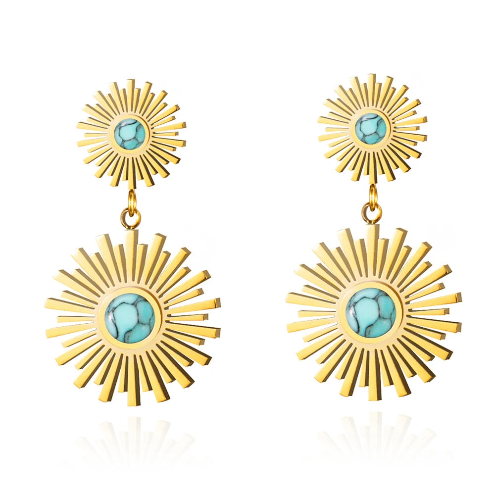 Ziora Steampunk Geometric Drop Earrings