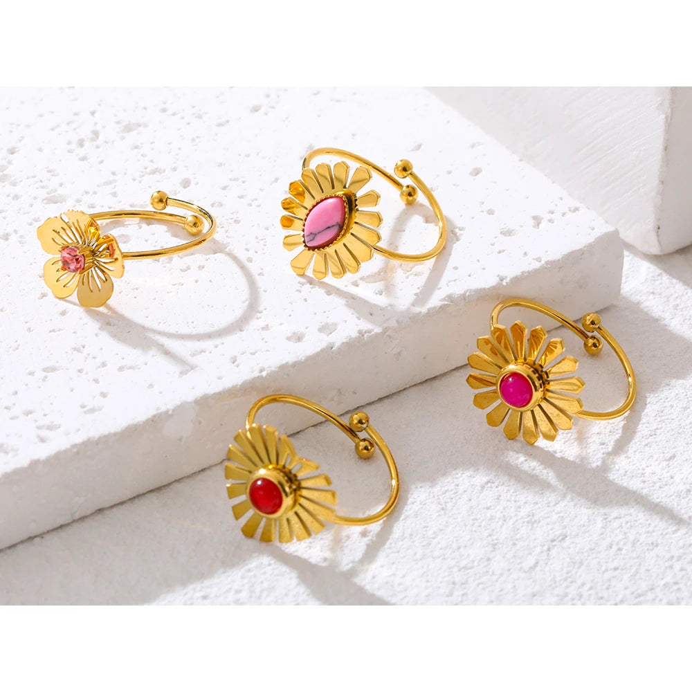 Ziora Pink Natural Stone Ring
