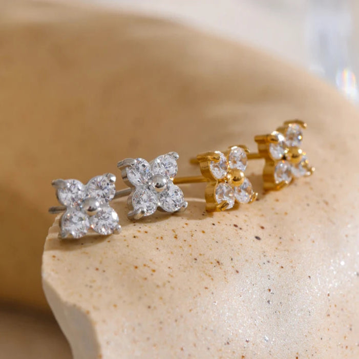 Ziora Cubic Zirconia Flower Stud Earrings