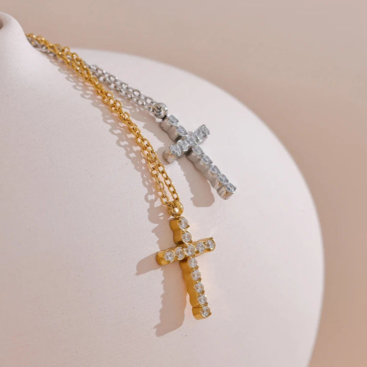 Ziora Zircon Cross Necklace