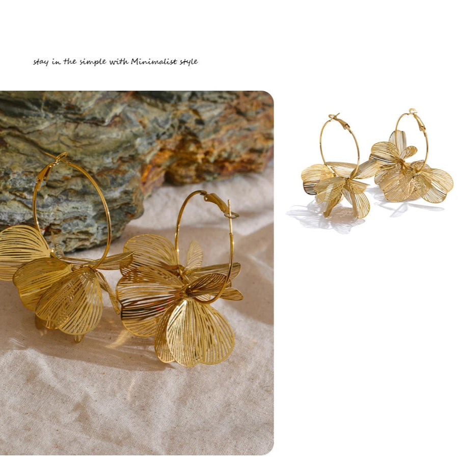 Ziora Statement Floral Hoop Earrings