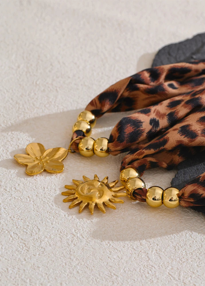 Ziora Leopard Polyester Cloth Necklace
