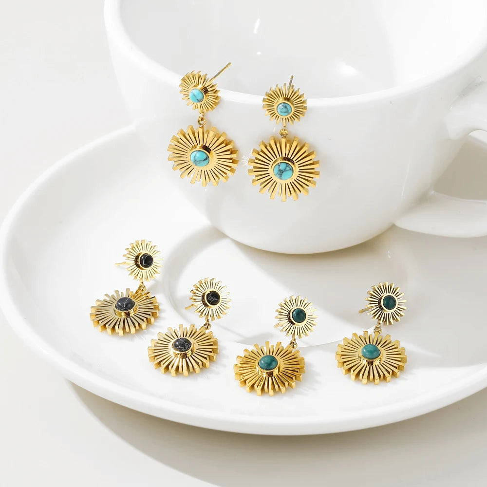 Ziora Steampunk Geometric Drop Earrings