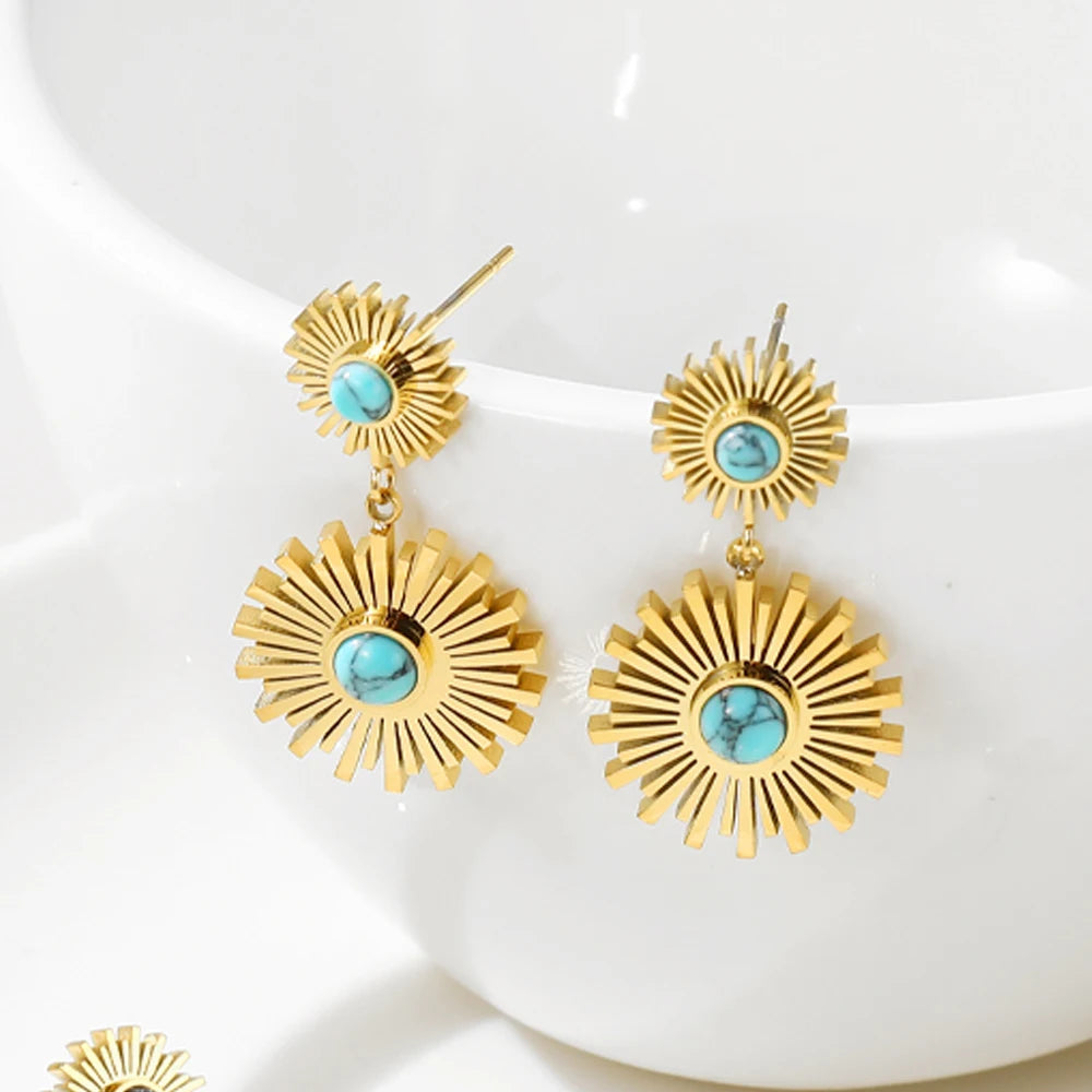 Ziora Steampunk Geometric Drop Earrings