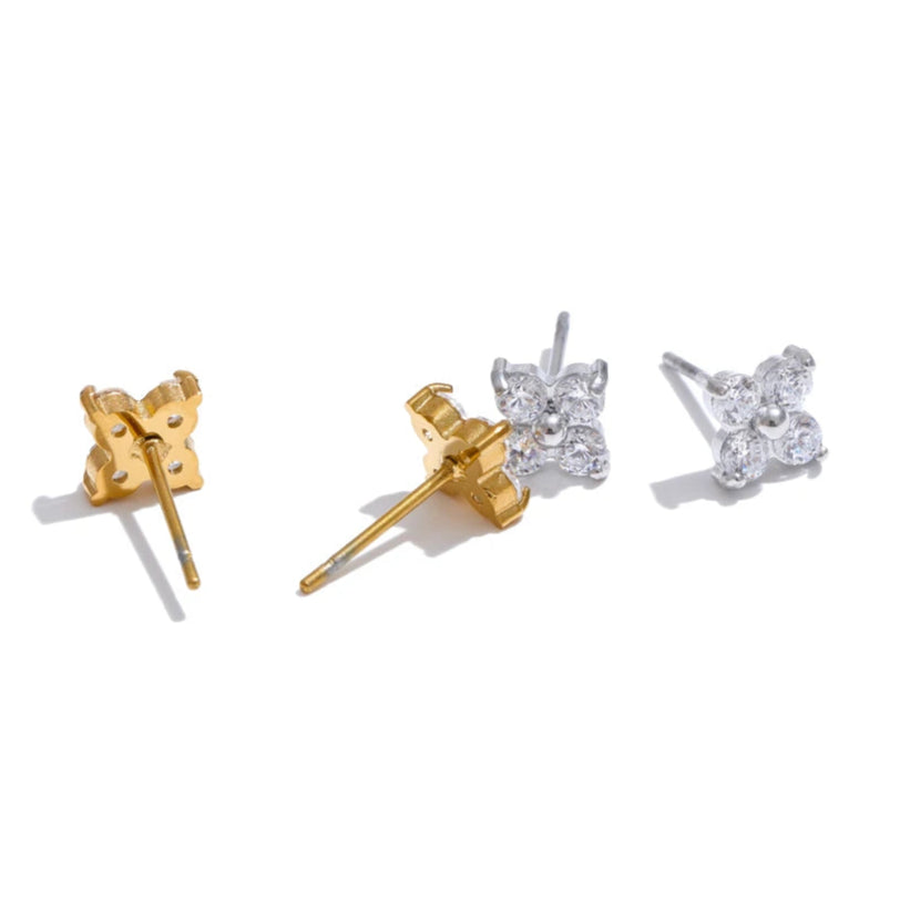 Ziora Cubic Zirconia Flower Stud Earrings