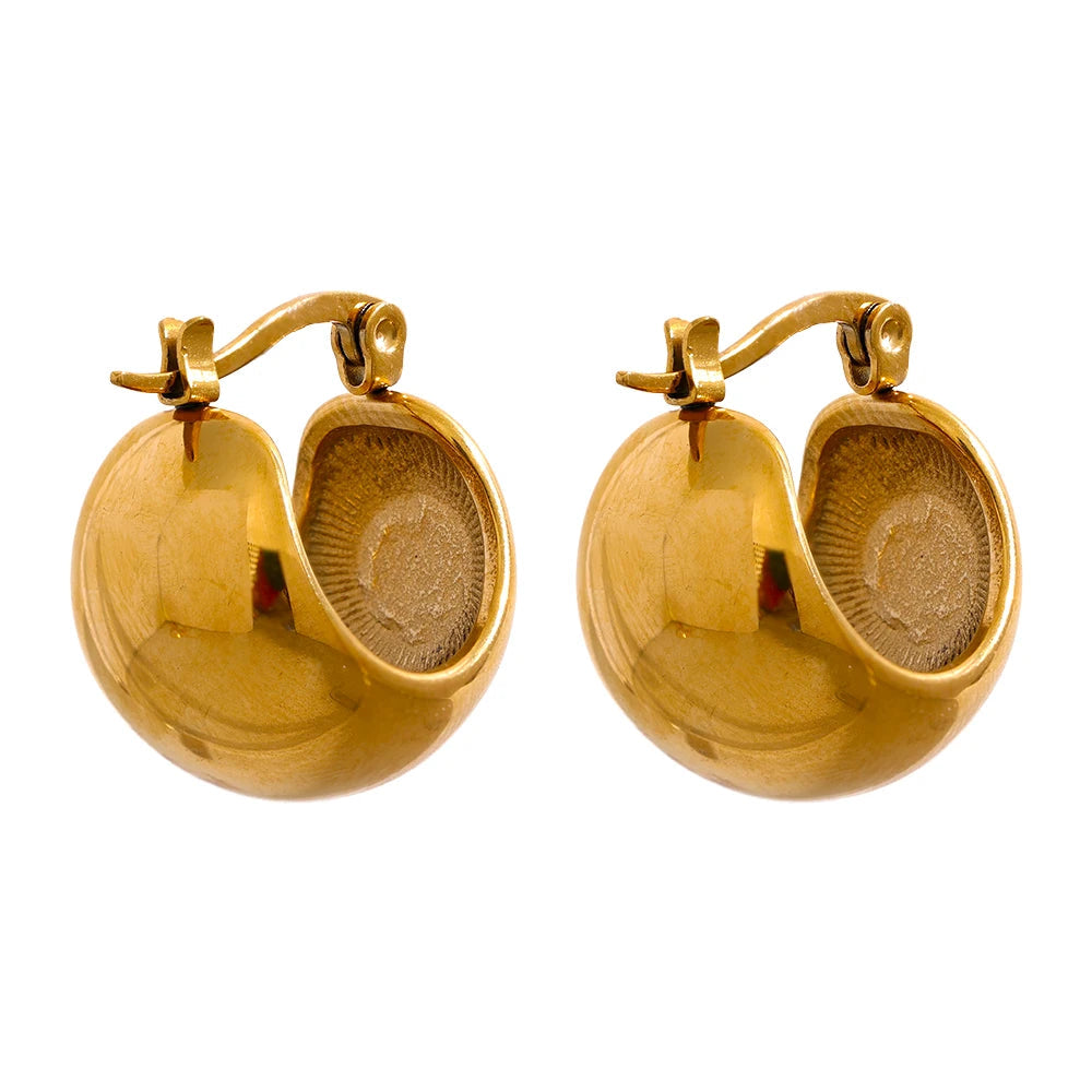 Ziora Chunky U-Shaped Gold Hoop Earrings