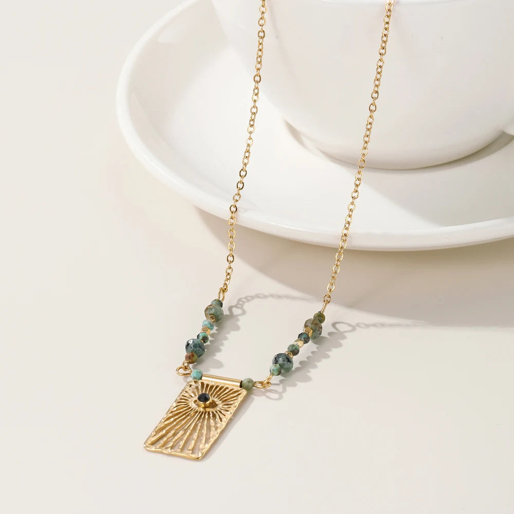 Ziora Turquoise Eye Beaded Necklace
