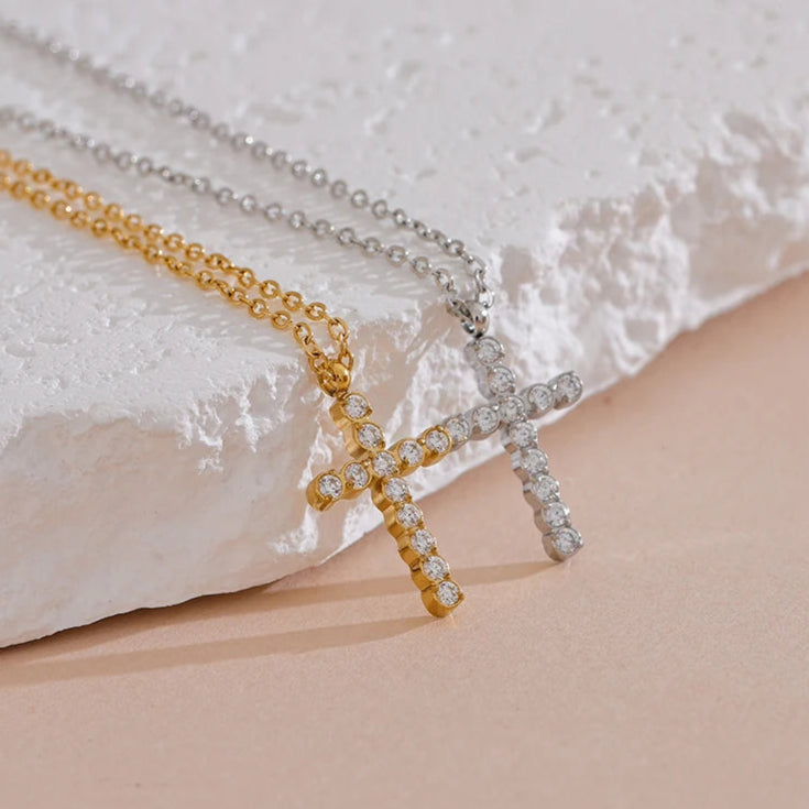 Ziora Zircon Cross Necklace