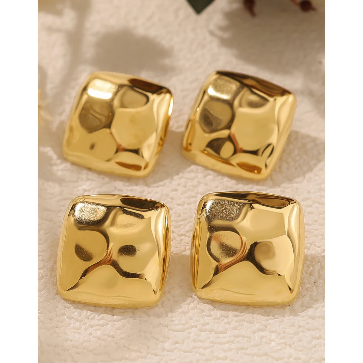 Ziora Irregular Hammered Metal Stud Earrings