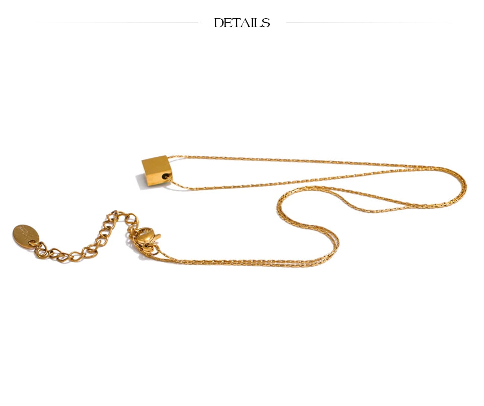Ziora Square Natural Opal Stone Necklace