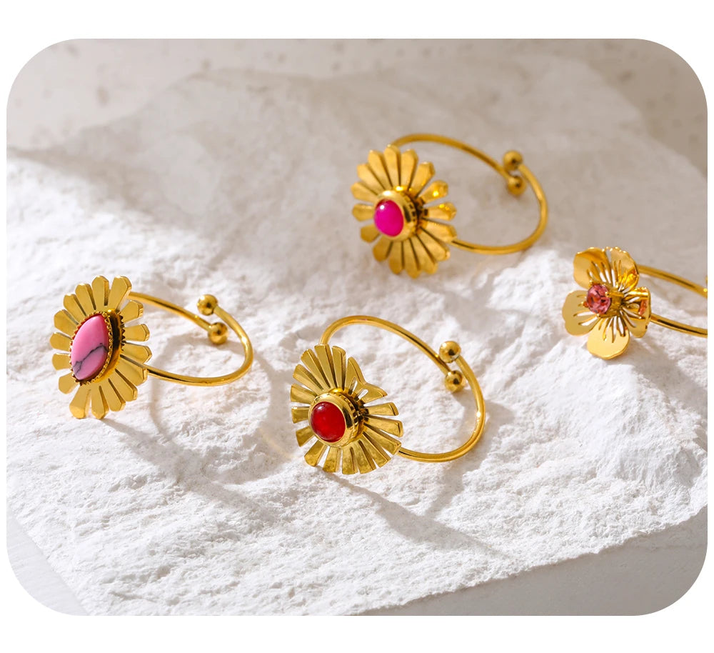 Ziora Pink Natural Stone Ring