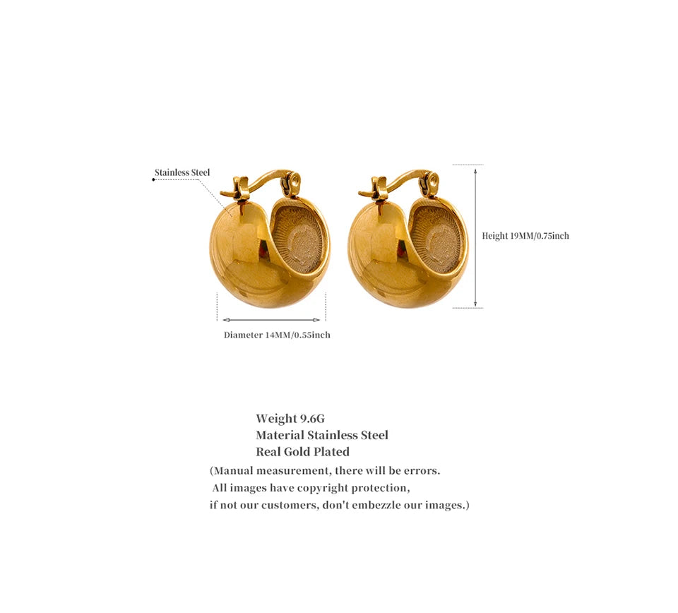 Ziora Chunky U-Shaped Gold Hoop Earrings
