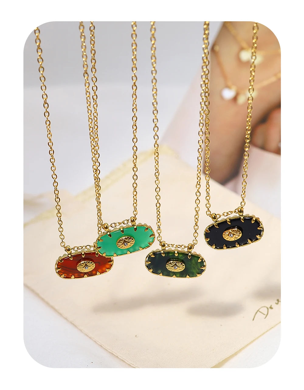 Ziora Colorful Acrylic Charm Necklace