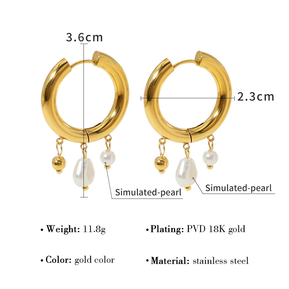Ziora Baroque Pearl Huggie Earrings