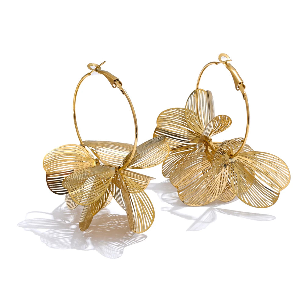 Ziora Statement Floral Hoop Earrings