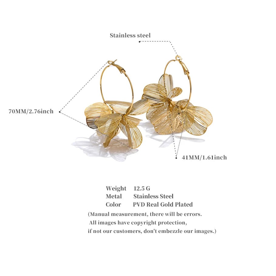 Ziora Statement Floral Hoop Earrings