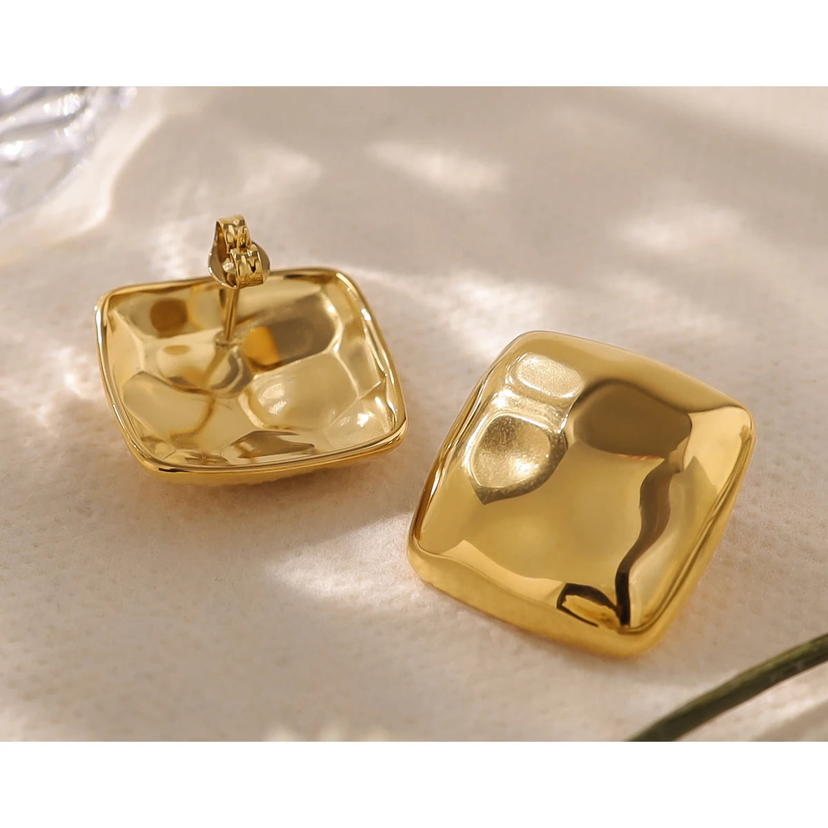 Ziora Irregular Hammered Metal Stud Earrings
