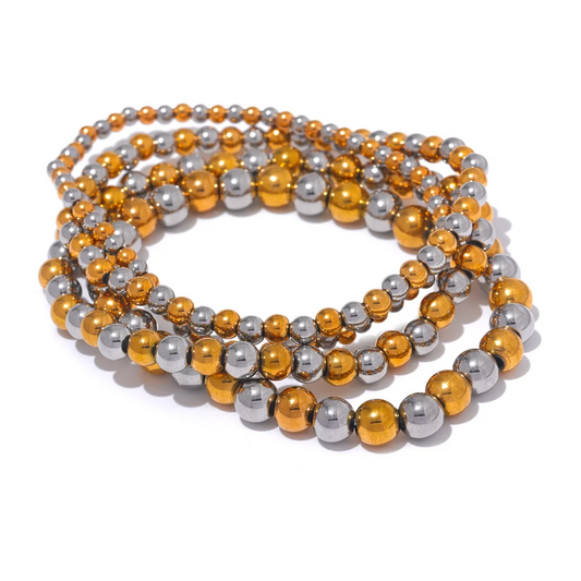 Ziora Stainless Steel Beaded Bracelet