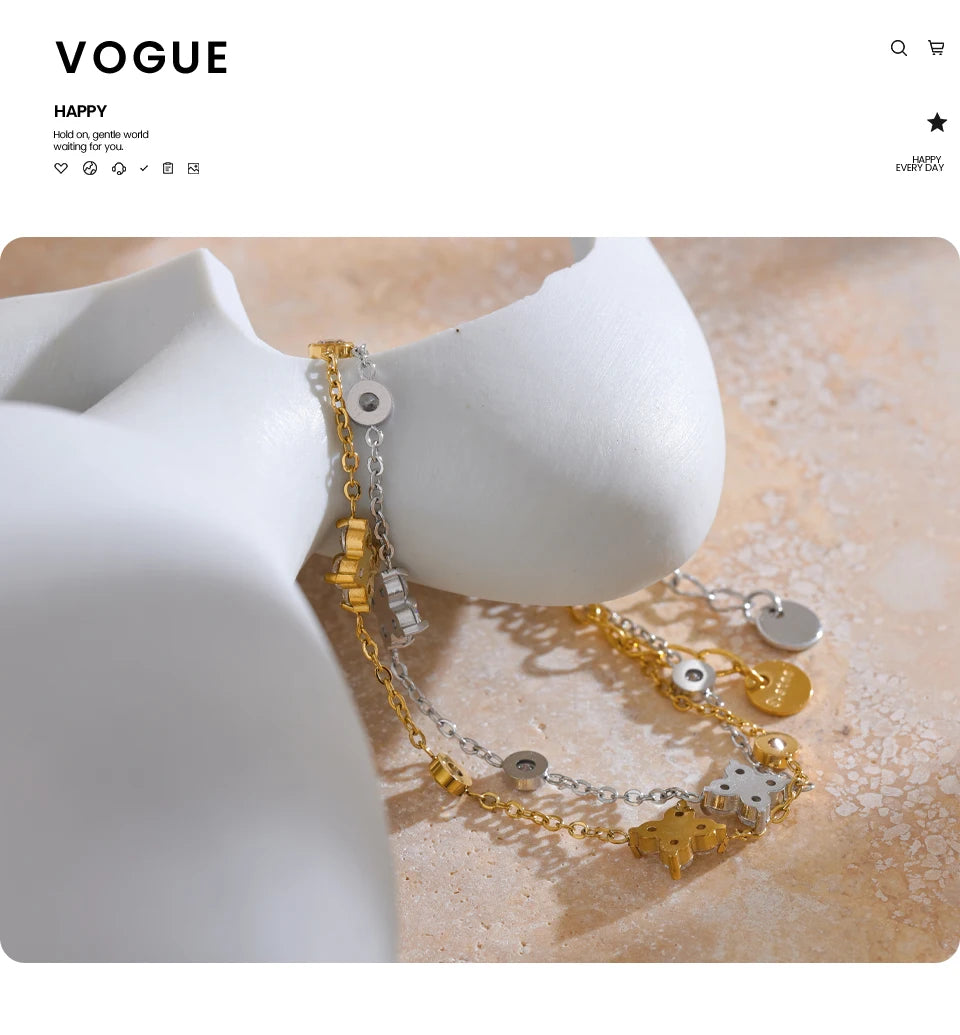 Ziora Cubic Zirconia Flower Chain Bracelet